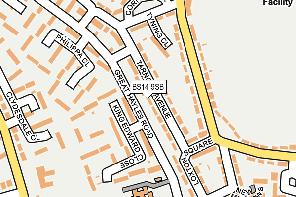 BS14 9SB map - OS OpenMap – Local (Ordnance Survey)