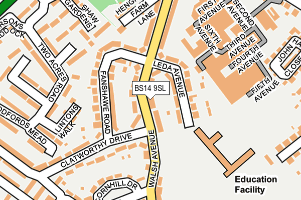BS14 9SL map - OS OpenMap – Local (Ordnance Survey)