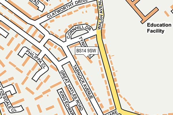 BS14 9SW map - OS OpenMap – Local (Ordnance Survey)