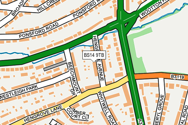 BS14 9TB map - OS OpenMap – Local (Ordnance Survey)