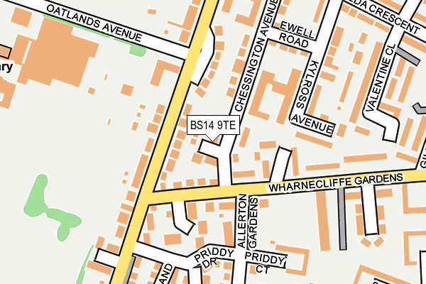 BS14 9TE map - OS OpenMap – Local (Ordnance Survey)