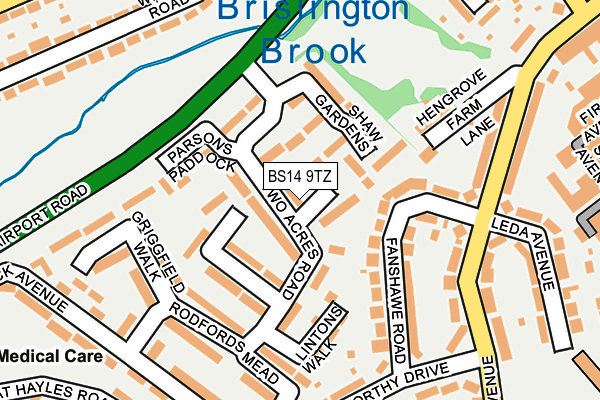 BS14 9TZ map - OS OpenMap – Local (Ordnance Survey)