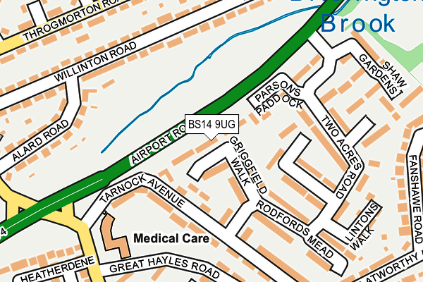 BS14 9UG map - OS OpenMap – Local (Ordnance Survey)