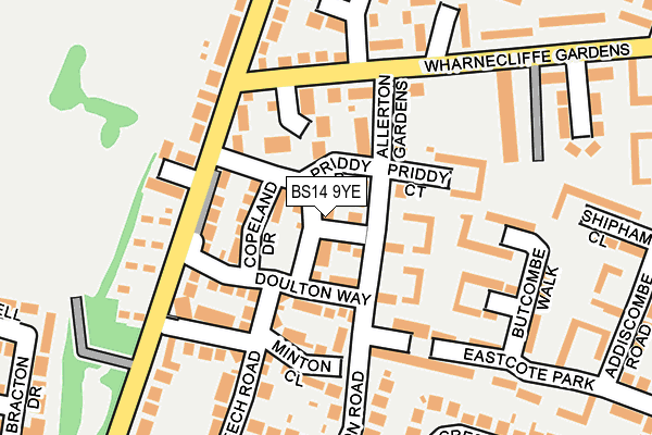 BS14 9YE map - OS OpenMap – Local (Ordnance Survey)