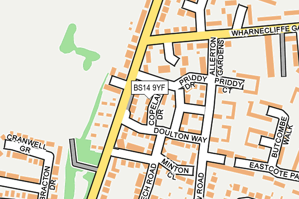 BS14 9YF map - OS OpenMap – Local (Ordnance Survey)