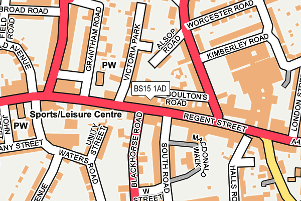 BS15 1AD map - OS OpenMap – Local (Ordnance Survey)