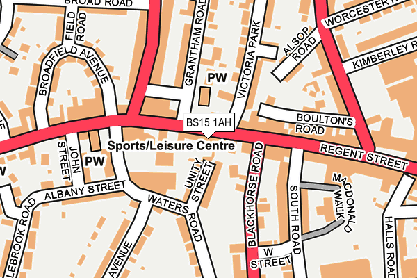 BS15 1AH map - OS OpenMap – Local (Ordnance Survey)