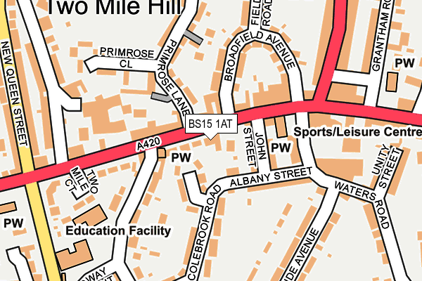 BS15 1AT map - OS OpenMap – Local (Ordnance Survey)