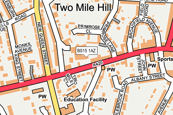BS15 1AZ map - OS OpenMap – Local (Ordnance Survey)
