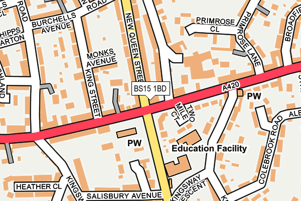 BS15 1BD map - OS OpenMap – Local (Ordnance Survey)