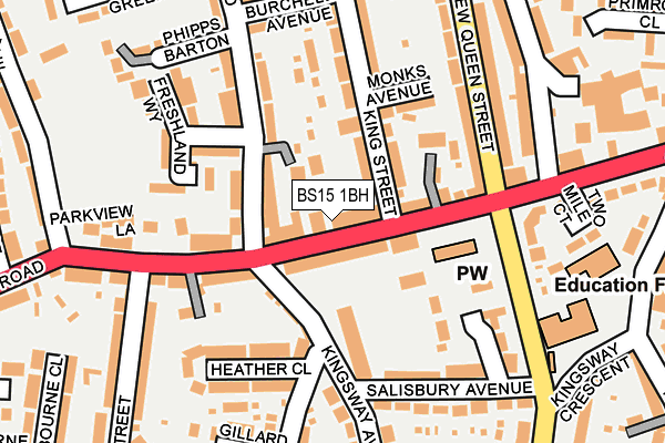 BS15 1BH map - OS OpenMap – Local (Ordnance Survey)