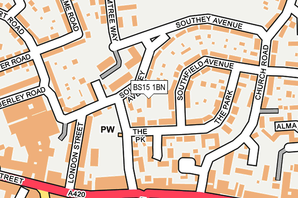 BS15 1BN map - OS OpenMap – Local (Ordnance Survey)