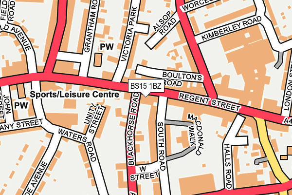 BS15 1BZ map - OS OpenMap – Local (Ordnance Survey)