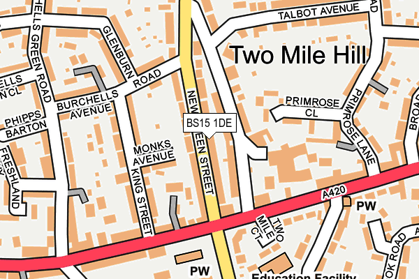BS15 1DE map - OS OpenMap – Local (Ordnance Survey)