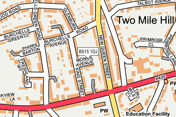 BS15 1DJ map - OS OpenMap – Local (Ordnance Survey)