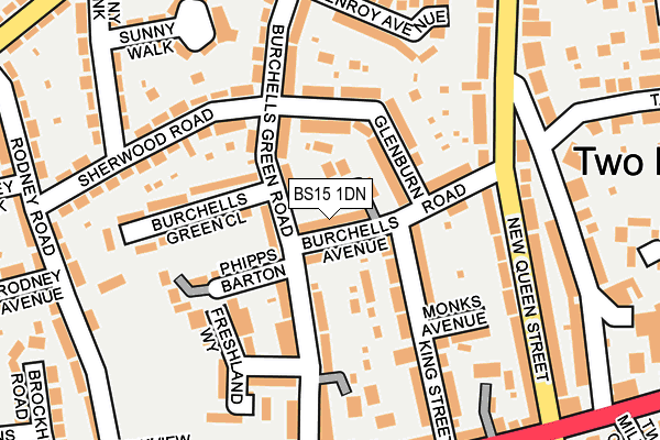 BS15 1DN map - OS OpenMap – Local (Ordnance Survey)