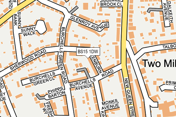 BS15 1DW map - OS OpenMap – Local (Ordnance Survey)