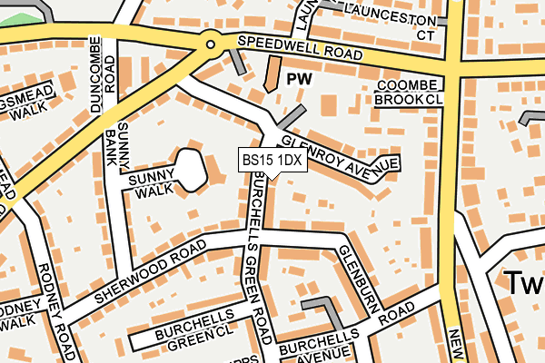 BS15 1DX map - OS OpenMap – Local (Ordnance Survey)
