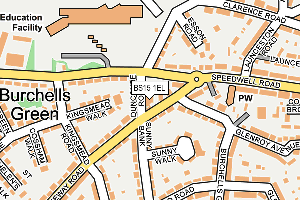 BS15 1EL map - OS OpenMap – Local (Ordnance Survey)