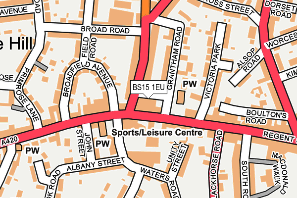 BS15 1EU map - OS OpenMap – Local (Ordnance Survey)