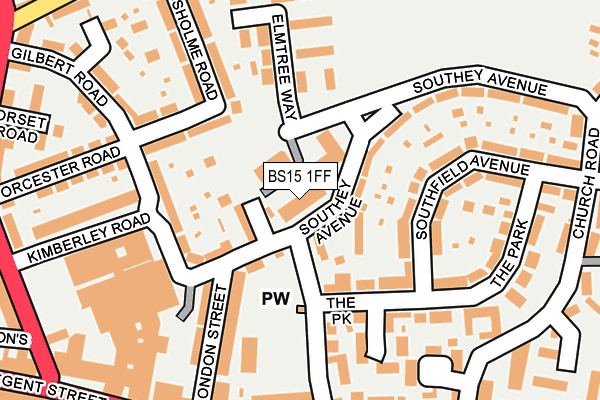 BS15 1FF map - OS OpenMap – Local (Ordnance Survey)