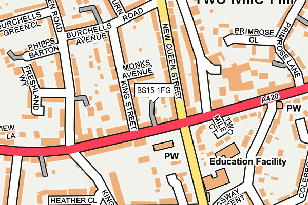 BS15 1FG map - OS OpenMap – Local (Ordnance Survey)