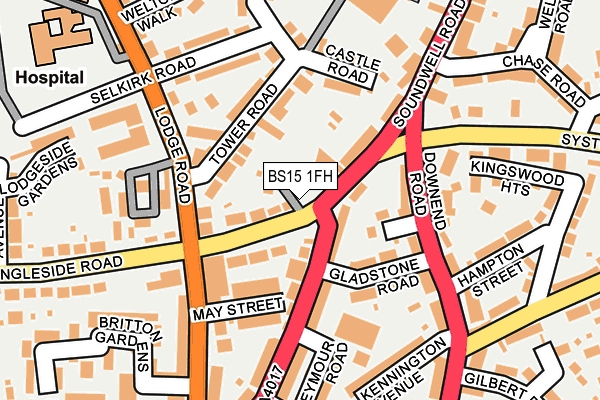 BS15 1FH map - OS OpenMap – Local (Ordnance Survey)