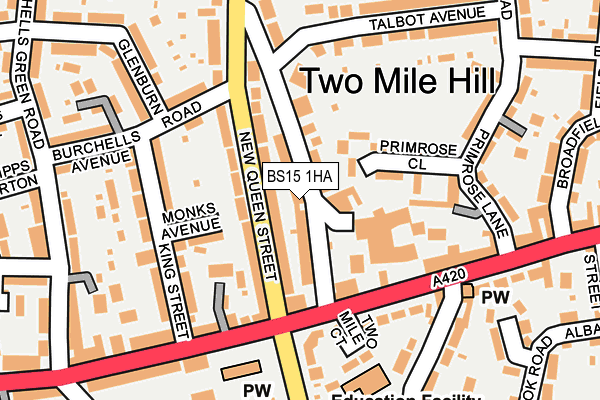 BS15 1HA map - OS OpenMap – Local (Ordnance Survey)