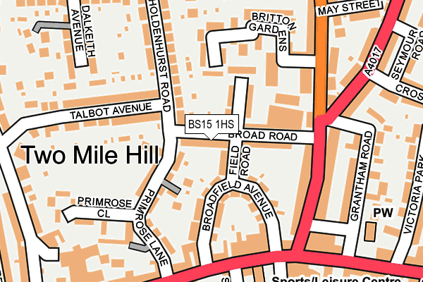 BS15 1HS map - OS OpenMap – Local (Ordnance Survey)