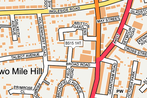 BS15 1HT map - OS OpenMap – Local (Ordnance Survey)