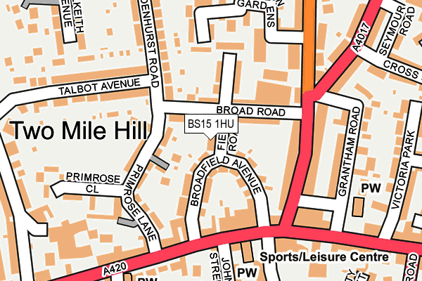 BS15 1HU map - OS OpenMap – Local (Ordnance Survey)