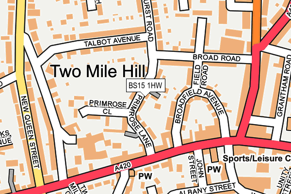 BS15 1HW map - OS OpenMap – Local (Ordnance Survey)