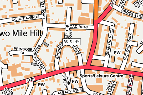 BS15 1HY map - OS OpenMap – Local (Ordnance Survey)