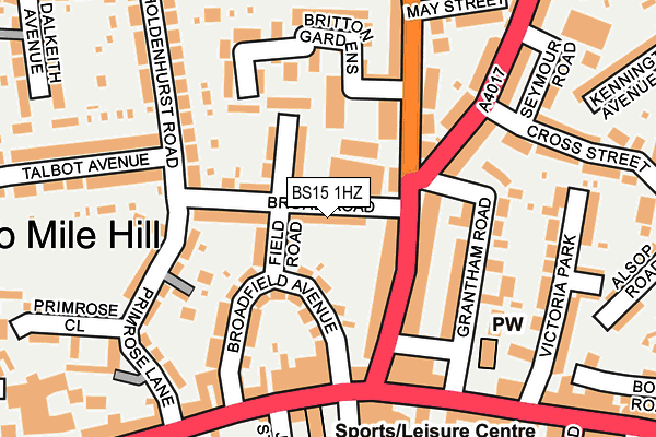BS15 1HZ map - OS OpenMap – Local (Ordnance Survey)