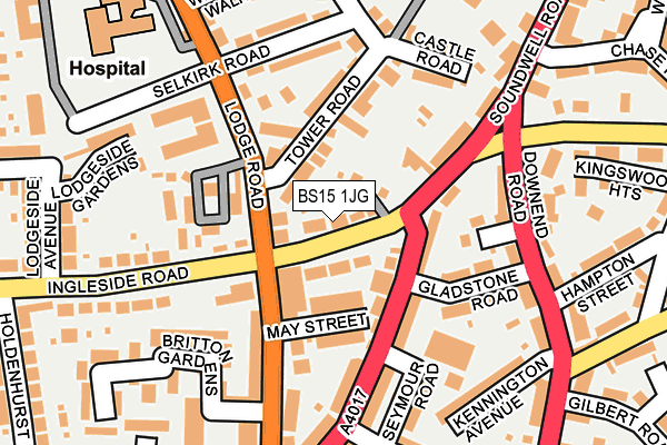 BS15 1JG map - OS OpenMap – Local (Ordnance Survey)