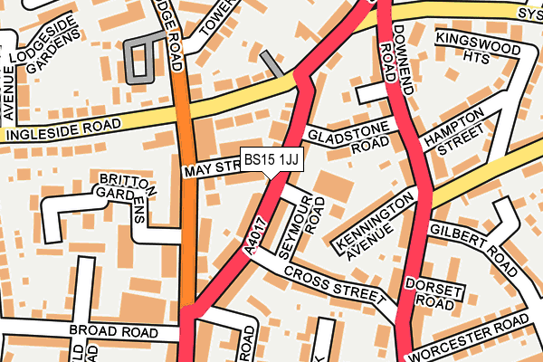 BS15 1JJ map - OS OpenMap – Local (Ordnance Survey)