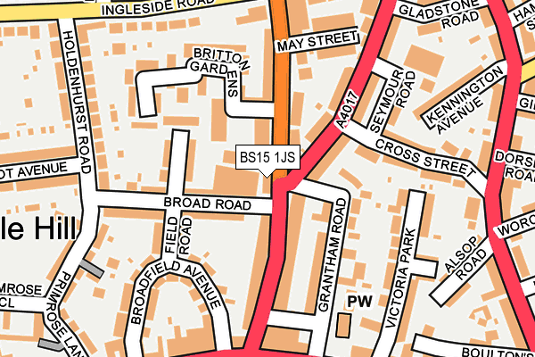 BS15 1JS map - OS OpenMap – Local (Ordnance Survey)