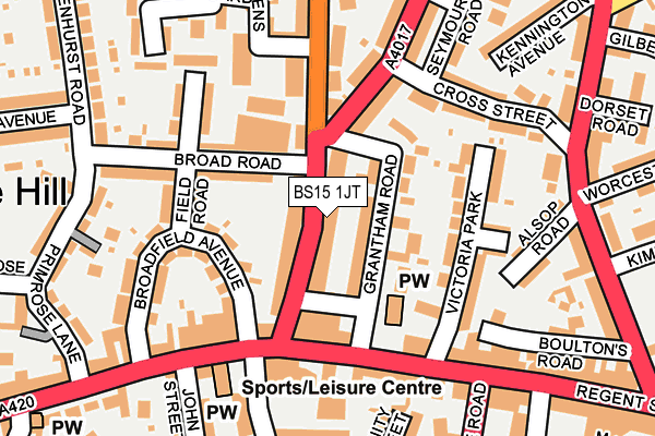 BS15 1JT map - OS OpenMap – Local (Ordnance Survey)