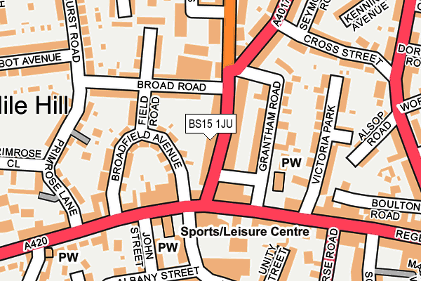BS15 1JU map - OS OpenMap – Local (Ordnance Survey)