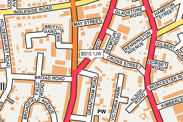 BS15 1JW map - OS OpenMap – Local (Ordnance Survey)