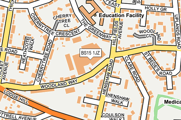 BS15 1JZ map - OS OpenMap – Local (Ordnance Survey)