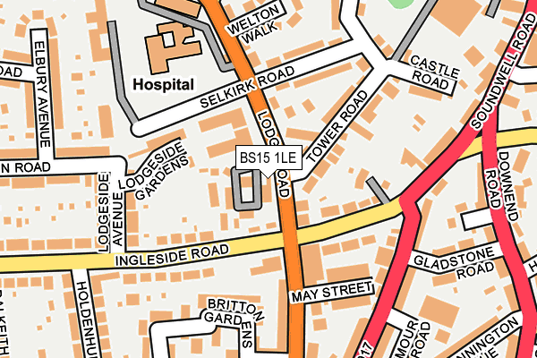 BS15 1LE map - OS OpenMap – Local (Ordnance Survey)