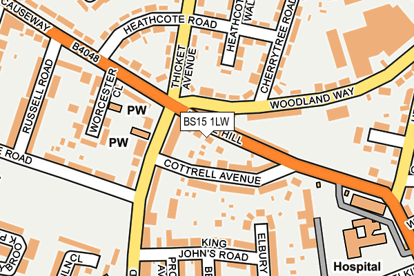 BS15 1LW map - OS OpenMap – Local (Ordnance Survey)