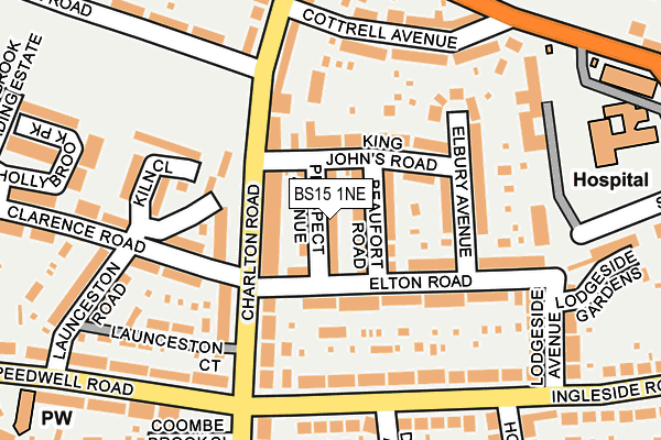 BS15 1NE map - OS OpenMap – Local (Ordnance Survey)