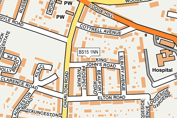 BS15 1NN map - OS OpenMap – Local (Ordnance Survey)