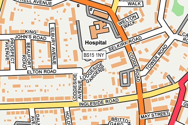BS15 1NY map - OS OpenMap – Local (Ordnance Survey)