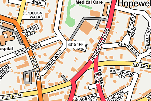 BS15 1PF map - OS OpenMap – Local (Ordnance Survey)