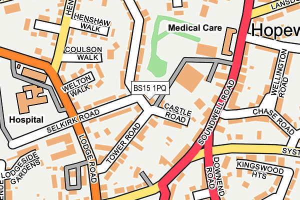 BS15 1PQ map - OS OpenMap – Local (Ordnance Survey)