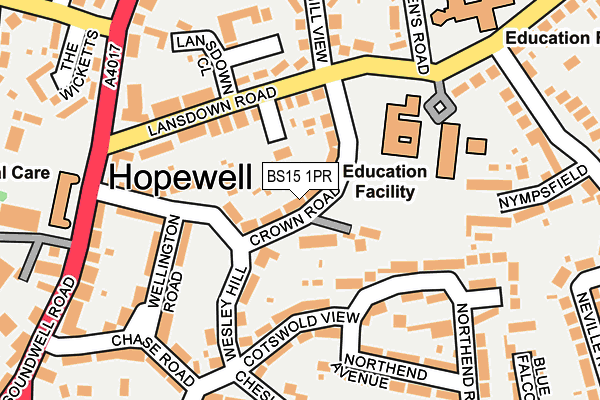 BS15 1PR map - OS OpenMap – Local (Ordnance Survey)