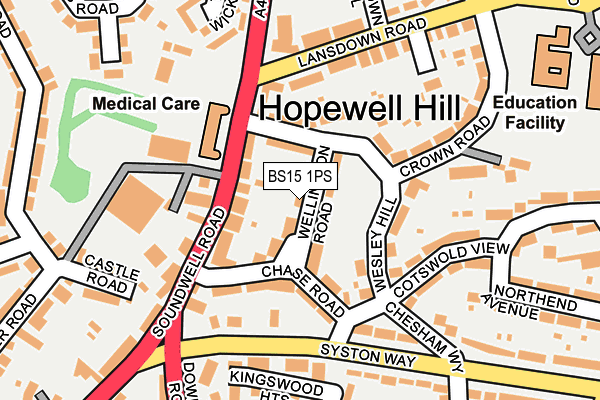 BS15 1PS map - OS OpenMap – Local (Ordnance Survey)